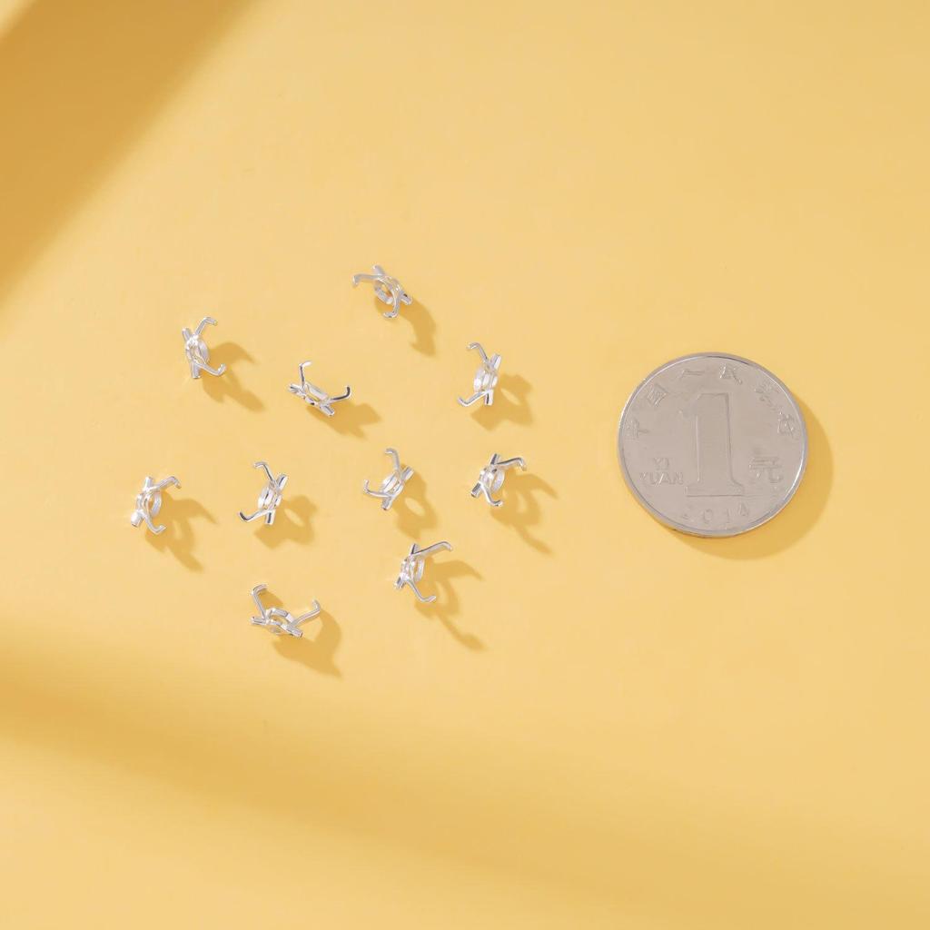 S925 Sterling Silver Mermaid's Tear Fishing Line Zircon Ring Setting for DIY Jewelry Making.