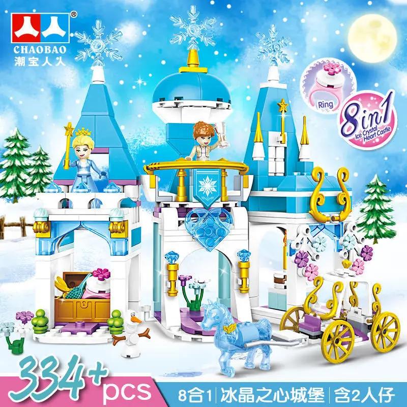Anime Frozen Princess Ice Castle Set Building Blocks Model Brick Mini Figure Kid Girl Gifts Toy Garden Compatible With