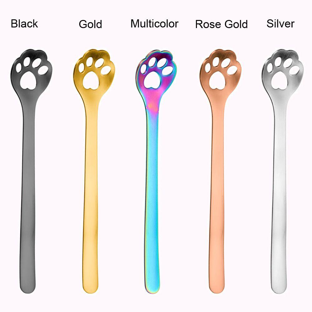 Ice Cream Stainless Steel Cartoon Cat Claw Coffee Stirring Spoons Kitchen Tableware Dog Paw Spoon