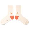 SNOOZY Peach Embroidered Socks (Ivory Orange)