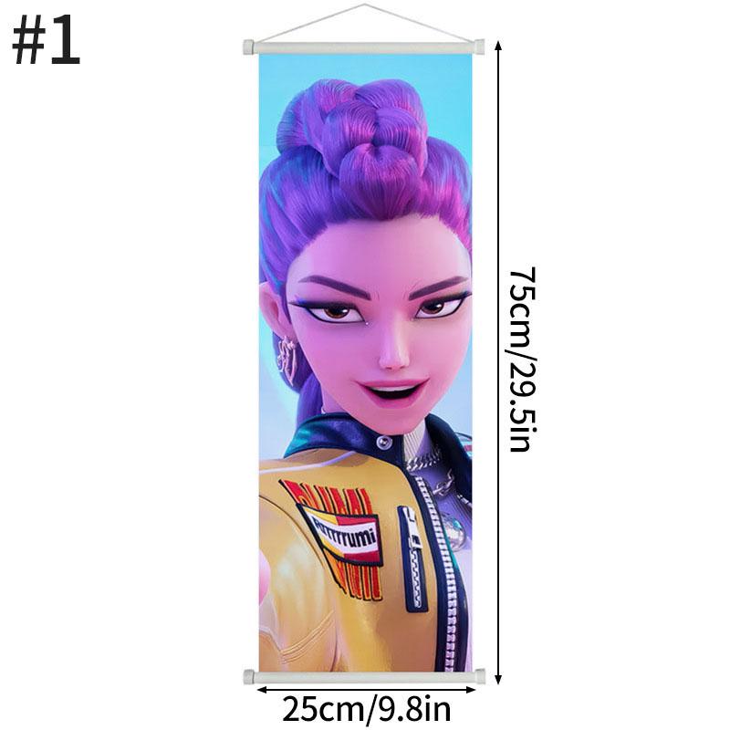 Kpop Ddemon Hunters Poster Wall Decoration Hanging Decoration Girl Bedroom Wall Decor Party Background Cloth Hanging Painting