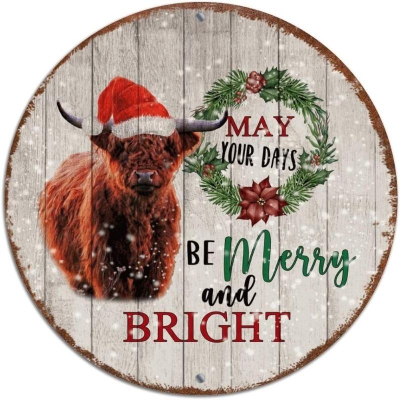 Hexenbesen Halloween Schild, Runde Aluminium Wandplakette 20x20cm