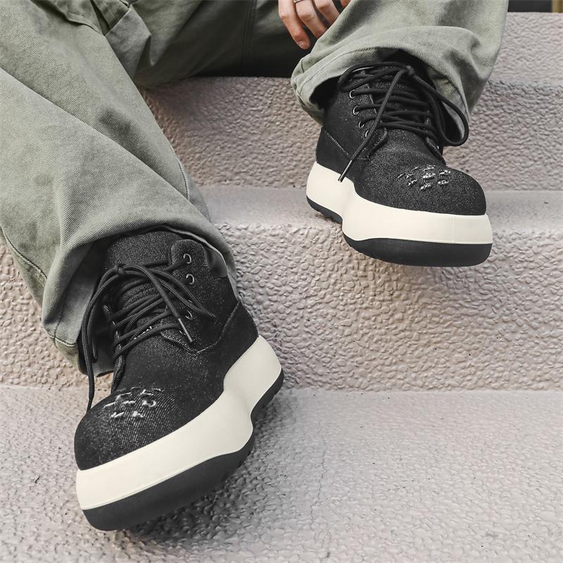 Fashion Trendy Thick Soled Men's Shoes Brand Fashion Design Style Outdoor Leisure Street Walking Daily Youth Casual Personalized Shoes