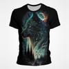 Cool Wolf Graphic Short-Sleeve T-Shirt, Unique Casual Wear