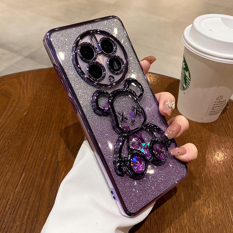 Geeignet für iPhone16 Farbverlauf Sand Violent Bear Handyhülle, Apple 15ProMax Vollabdeckung Sturzsichere 14 Schutzhülle