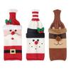 Christmas Wine Sweater Cover Handmade Knitted Cartoon Santa Snowman Reindeer Bottle Sleeve for Winter Dining Table Decoration