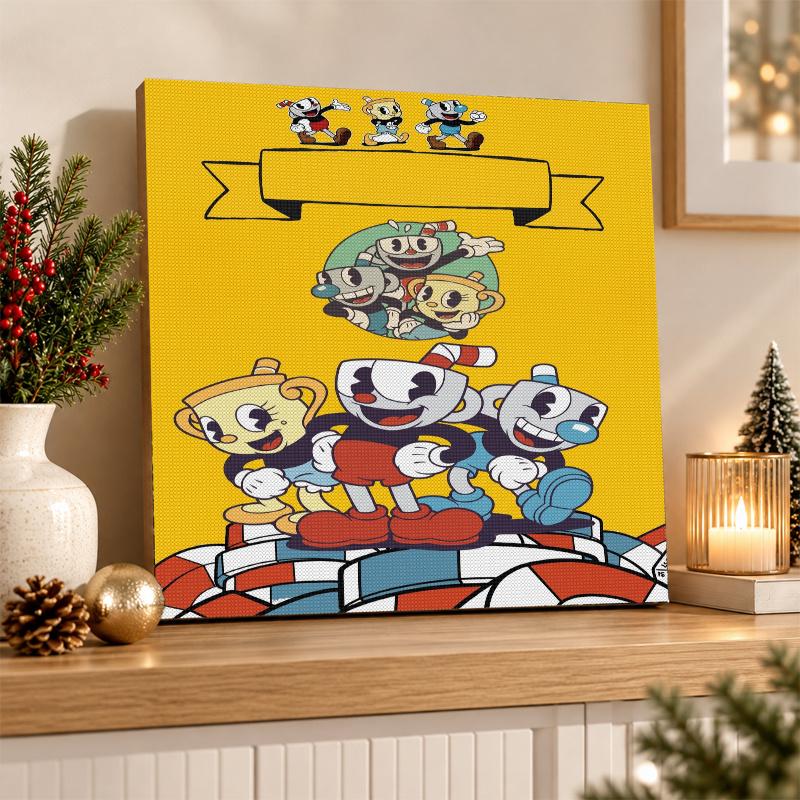 Cuphead Diamond Painting Kit 5D Full Drill DIY Diamond Mosaic Wall Art Home Decor