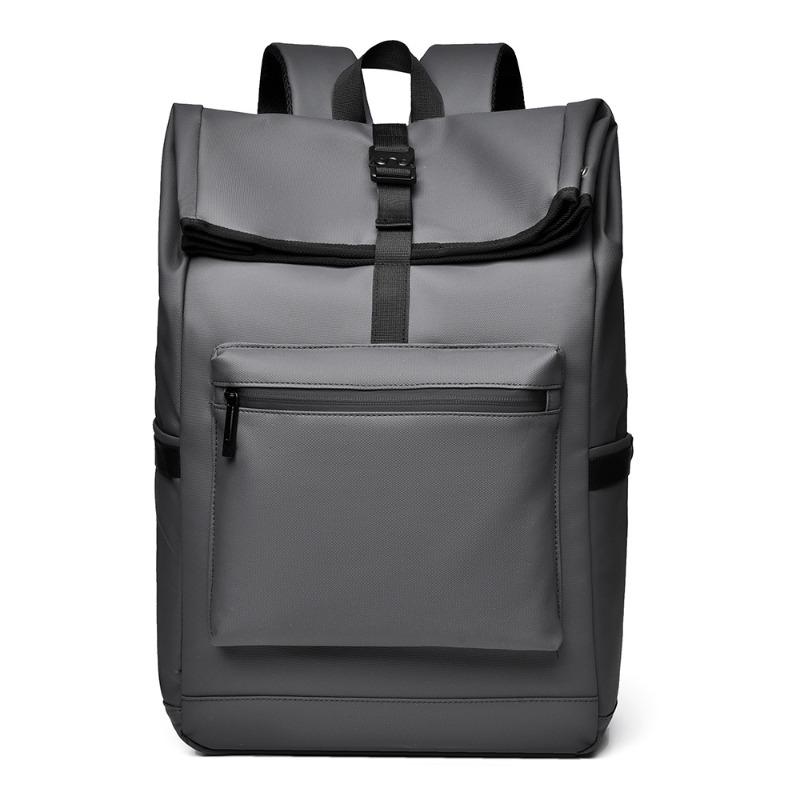 

New Student Men s Backpack Simple Trendy Cool Solid Color Computer Backpack Office Commuter Business Backpack сірий колір