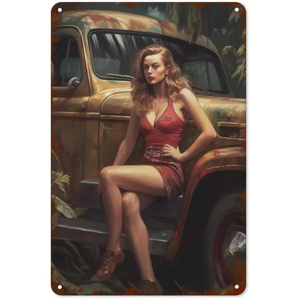 Metal Tin Sign Sexy Girls Women Figure Poster Modern Home Garage Decoration Vintage Shabby Wall Plate Signs Art Decor Plaques