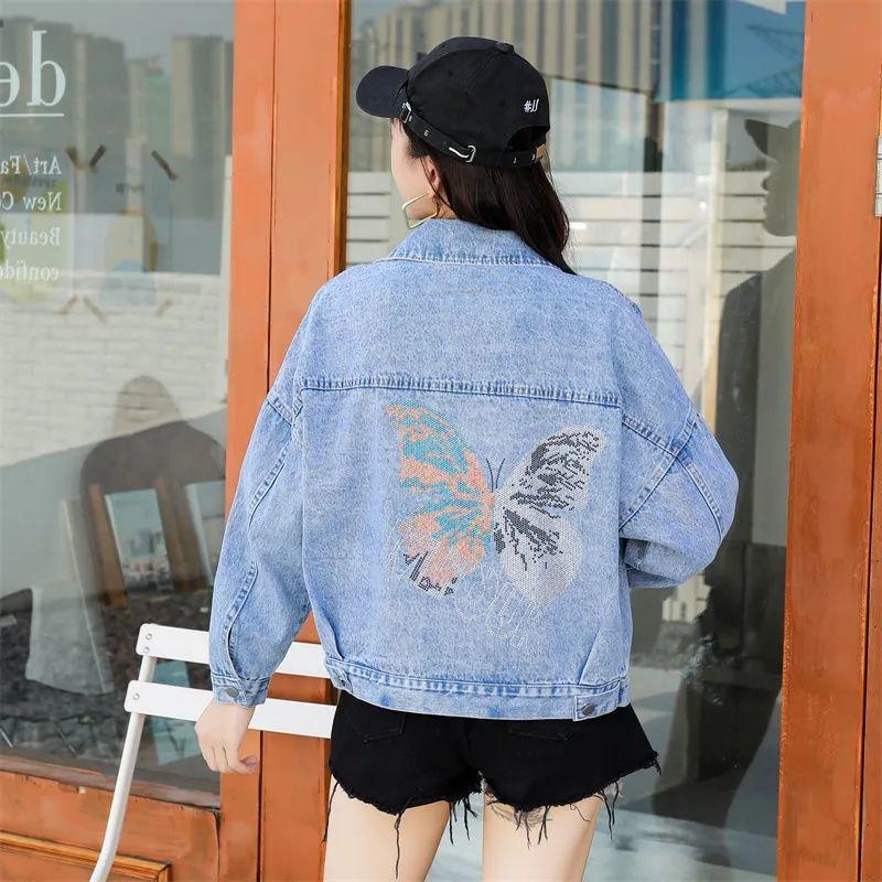 Spring Autumn New Denim Jacket Women Short Paragraph Slim Slimming Hole Embroidered Denim Female Clothing Overcoat