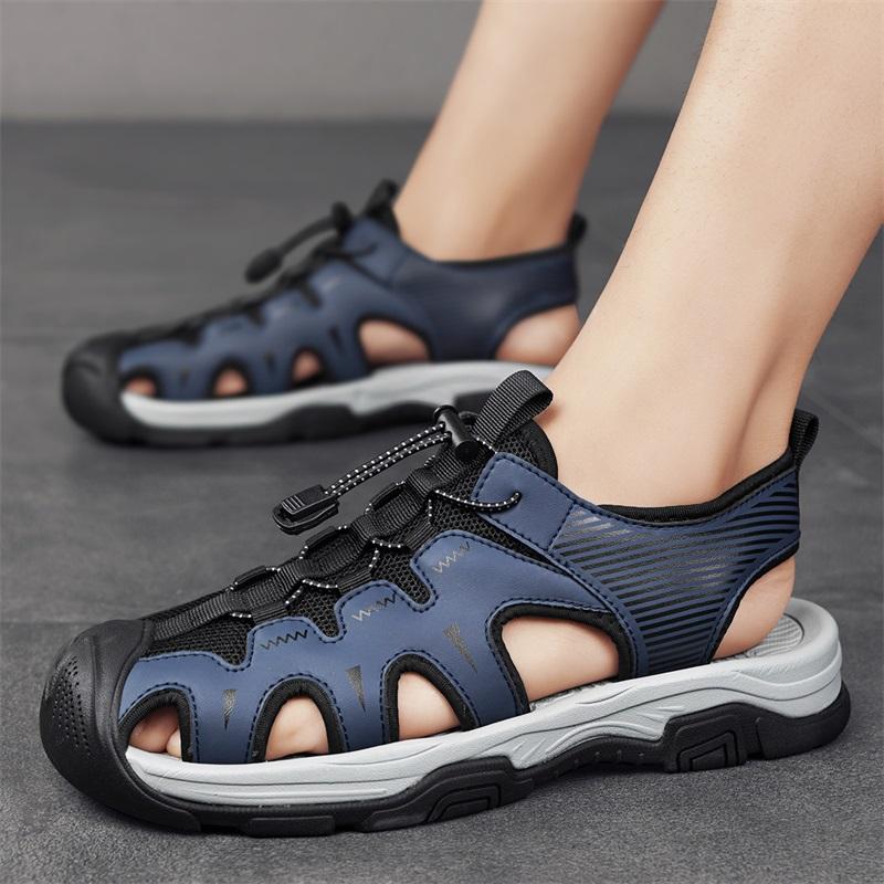 Summer New Baotou Anti Collision Men's Sandals Beach Sandals Male Summer Shoes Lightweight Outdoor Casual Ventilate Shoes