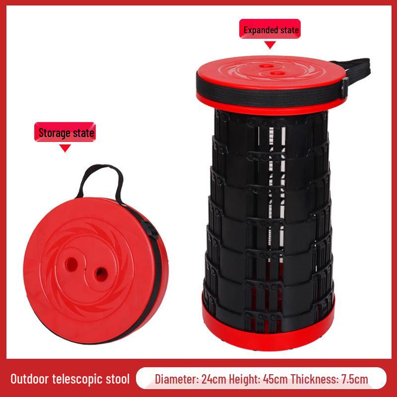Collapsible 3-Buckle Telescopic Camping and Fishing Stool - Portable & Lightweight Rainbow Design