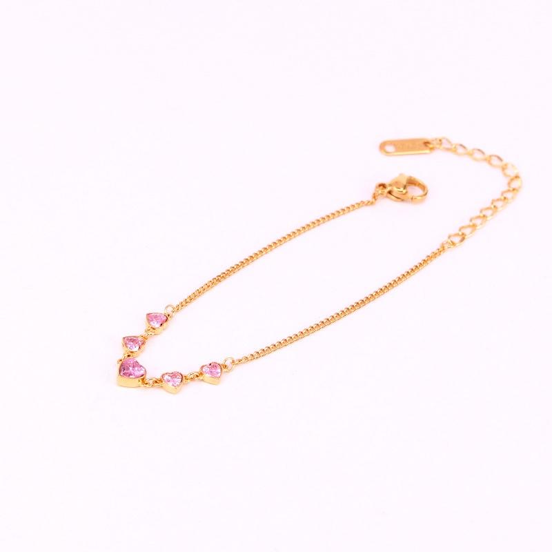 Trendy Stainless Steel Green Marquise Zircon 18K Gold Plated Adjustable Unisex Charm Gift Bracelet