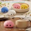 Cute Bubble-Blowing Squeeze Bun With Steamer Basket Toy Squishy Dumpling Stress Relief Fidget Toy Gift