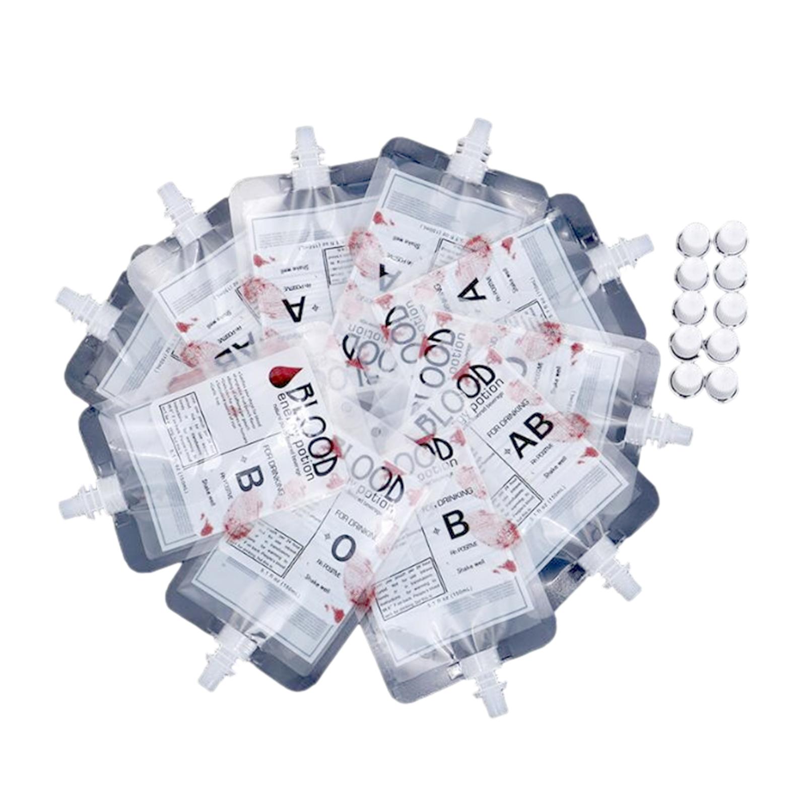 

10 пакетов с кровью для напитков, многоразовый контейнер, мешок для сока, реквизит для украшения тематической вечеринки с трупами вампиров 10