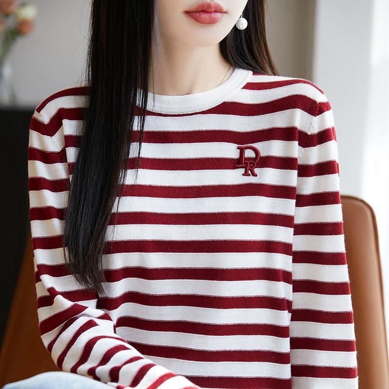 Helårskvinners 50% ull 50% silke genser | Lett varm blanding pullover | Luksus kasjmir silke strikkevarer