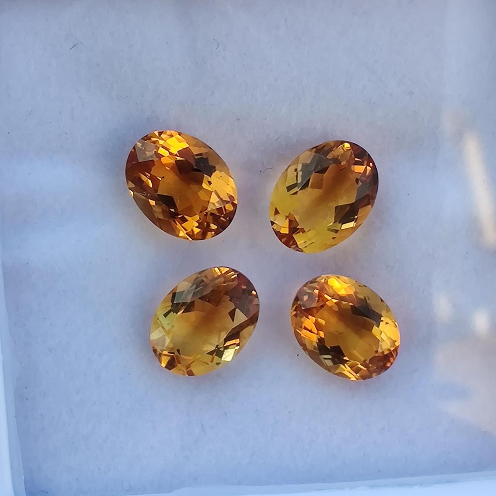 4 Stück Los 6x8 MM Größe Ovale Form Natürlicher Citrin Facettiert Für Ringherstellung Edelstein, 5,50 Karat Citrin Stein.