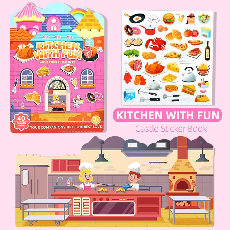 

1 Набір Багатотемних DIY Желейних Наліпок Портативна Тиха Зайнята Книжка Монтессорі Наліпки Іграшка Дитяча Багаторазовий Замок Желейна Книжка-Наклейка