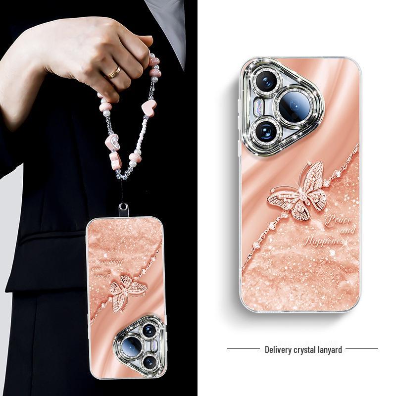 Huawei Pura70 Pro+ Phone Case with Pura70 Lens, Full Coverage for P60 and P50, Includes Lanyard