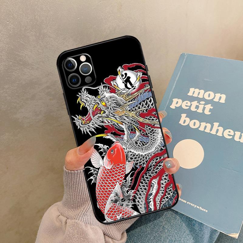 

Yakuza Dragon Tattoo Phone Case For iPhone 13 12 Mini 11 14 15 16 Pro Max X XR XS Plus Bumper Cover iPhone 13 mini