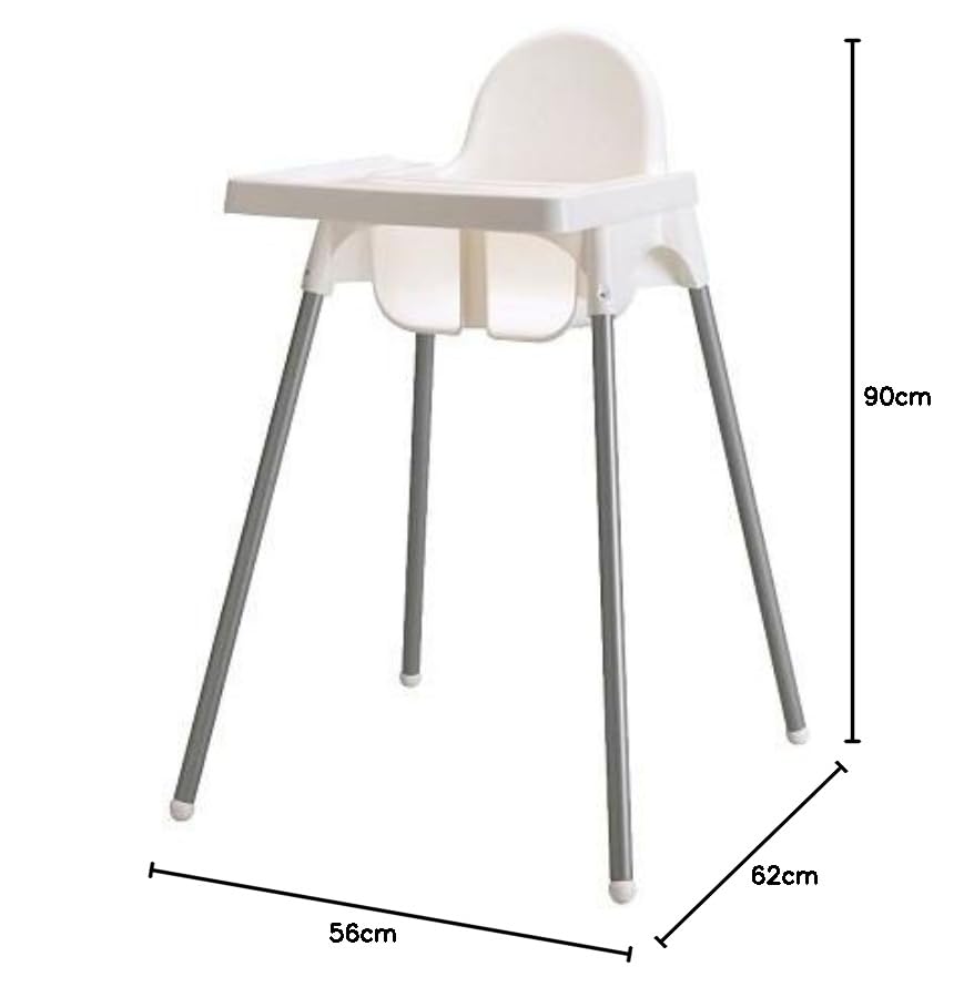IKEA ANTILOP 49872949 High Chair with Tray, Silver