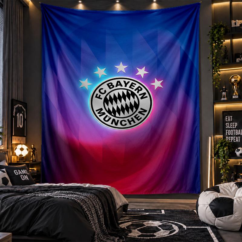 Nástěnná tapiserie s potiskem Bayern Mnichov, látka do obývacího pokoje, ložnice, domácí dekorace