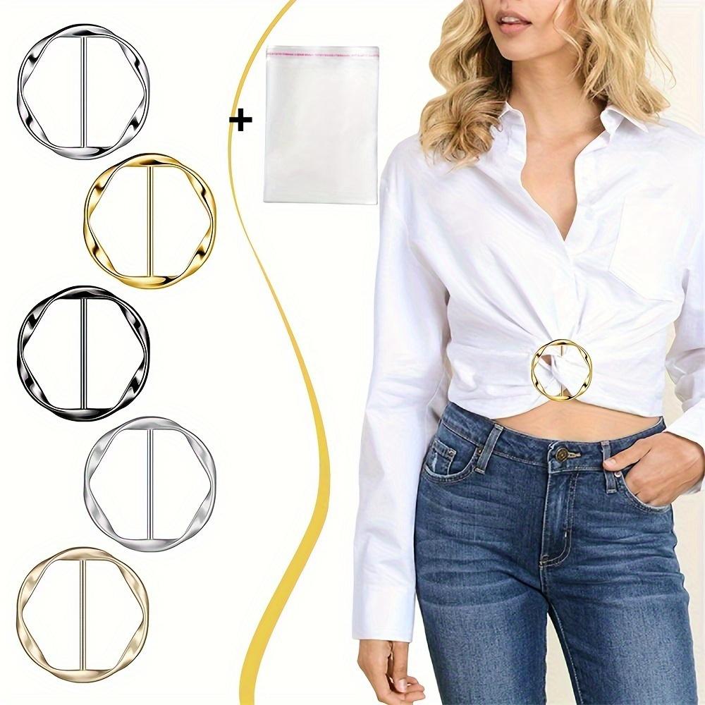 5pcs Versatile Metal Scarf & T-Shirt Clips - Easy Knotting and Waist Cinching Accessories for Sewing and Knitting