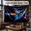 Neon Colorful Theme Throw Blanket Custom Name Text Personalized Blanket Soft Cozy Blanket for Home Sofa Bed