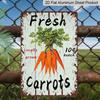 2D Flat, Vintage Fresh Carrots Locally Grown 10 Bunch Aluminum Sign - 8x12 Inch Farm Kitchen Wall Decor Farmhouse Decor, Kitchen Decor, Garden Decor