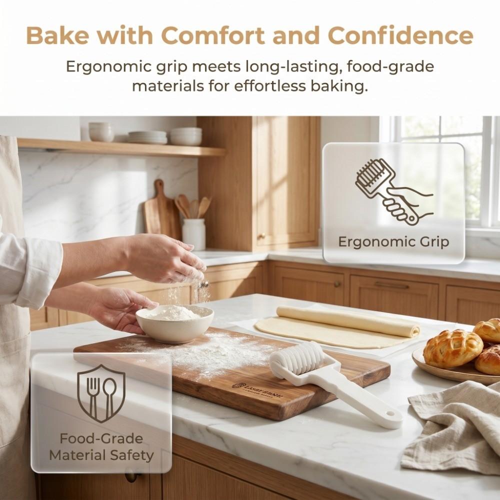 Food-Grade Pastry Cutter Roller Lattice Pizza Dough Docker Roller Pizza Cookie Oven