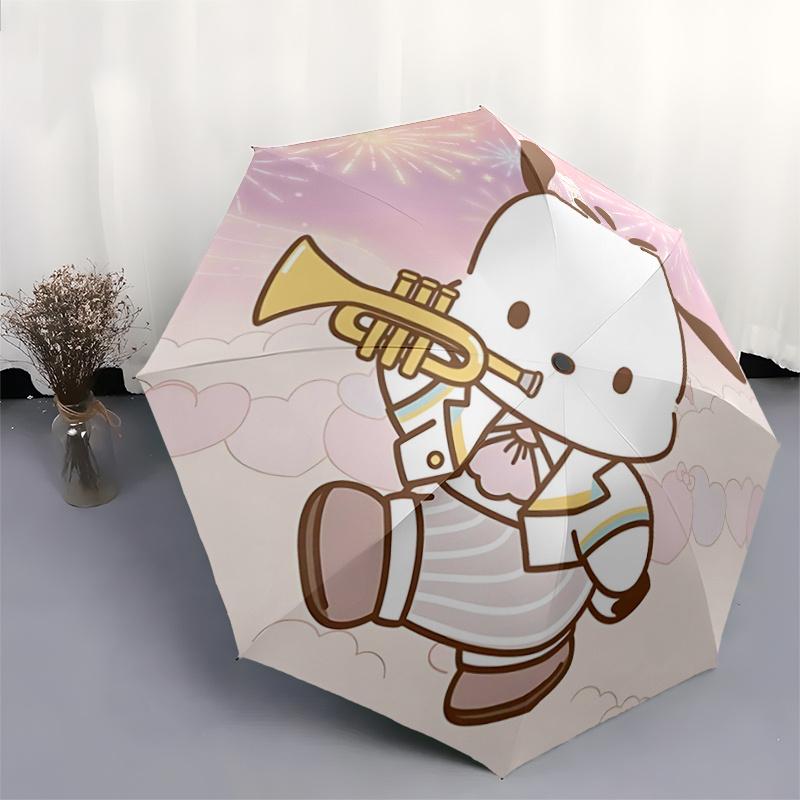 1pc Pochacco Pattern Automatic Umbrella is Fashionable and Good-Looking, a Portable 3-Fold Umbrella, Suitable for Travel and Daily Use, a Travel Umbre