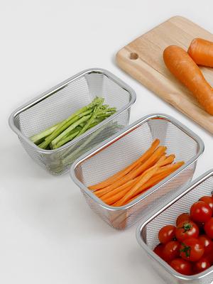 Znovuzrozený. J 304 Nerezová síťovaná obdélníková cedník / Čtvercová sada nerezových cedníků Cedník na zeleninu