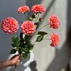Artificial Moisturizing 2Head Dahlia Real Touch Flowers Bridal Bouquet Wedding Decoration Party Floral Home Decor Dahlia