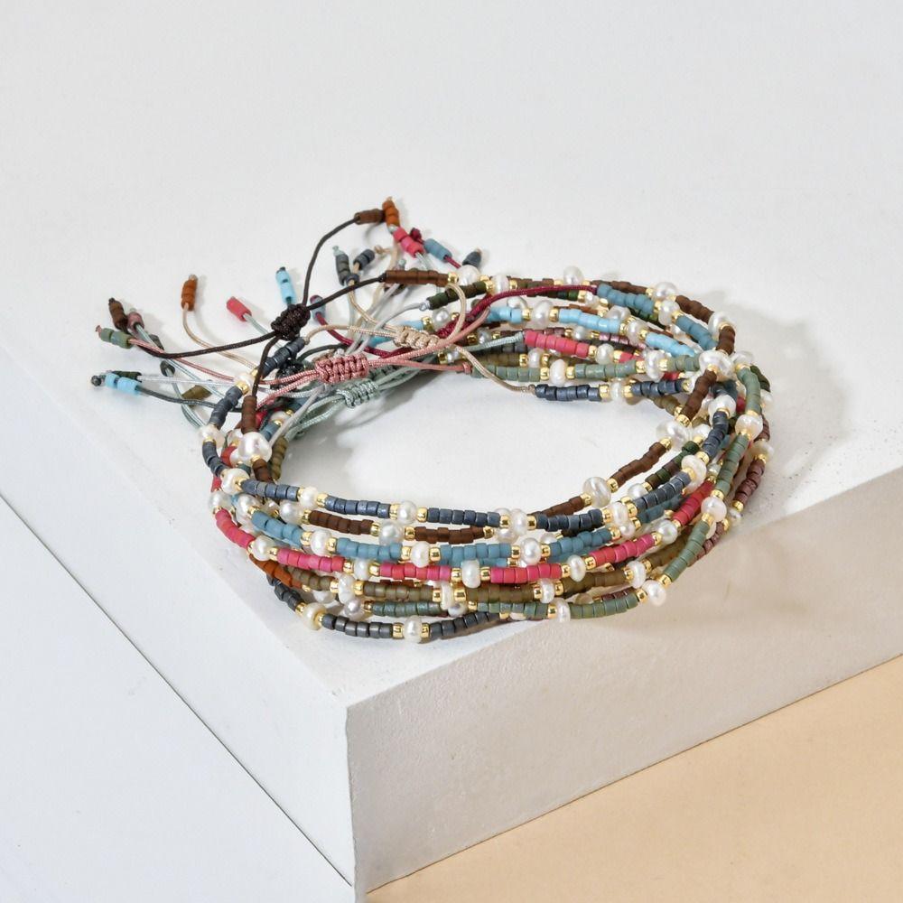 Thin Design Beaded Bracelet Bohemian Style Hand-woven Bracelet Friendship Bracelet Daily Casual