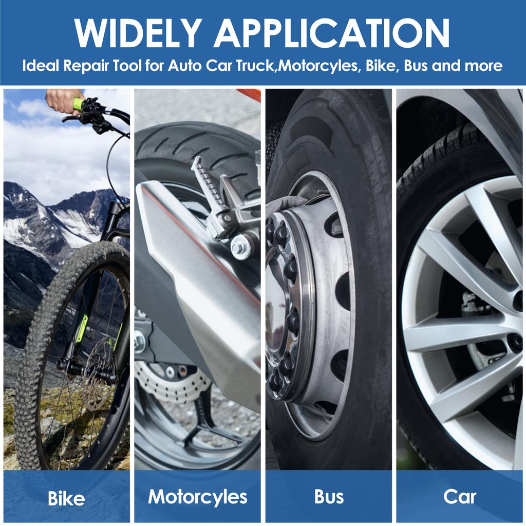32/42/58mm Tire Repair Patch Tool Kit Tire Patch Roller with Roller Scraper Professional Portable Heavy Duty Tire Tube Patch Kit