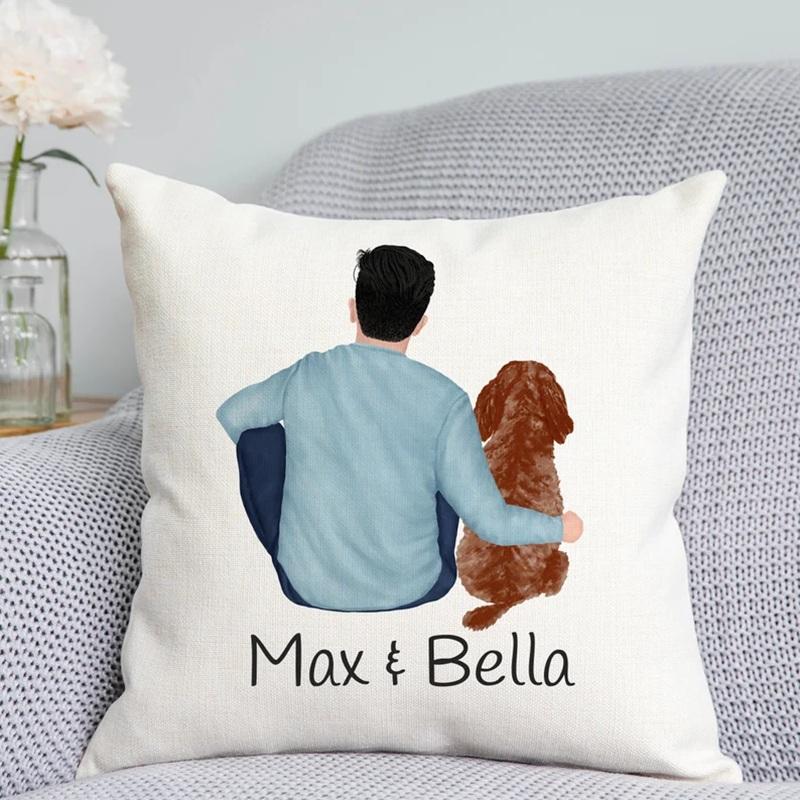 Personalized Photo Collage Pillow Customisable Dog Cushion Throw Pillow Custom Pet Owner Decor Printed Cushion Family Photo Gift