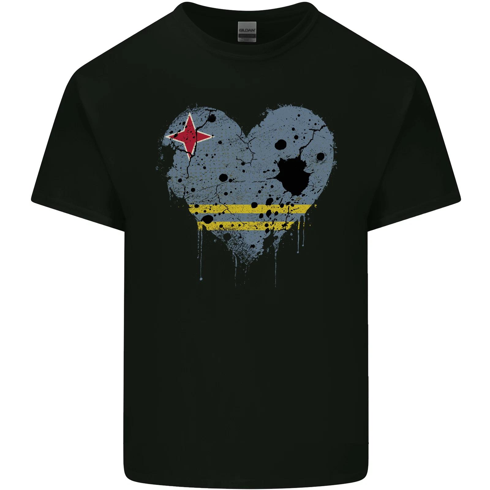 Love Flag Aruba Football Kids T-Shirt Childrens 4XL