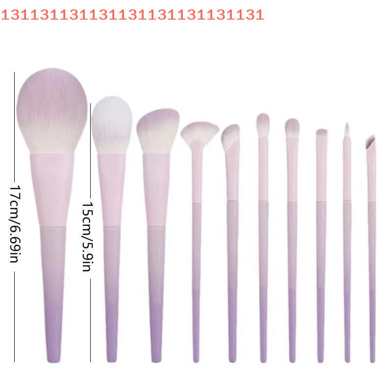 10 Pcs Purple Makeup Brush Set, Loose Powder Brush, Eye Shadow Brush, Full Set Of Beauty Tools Concealer Brush