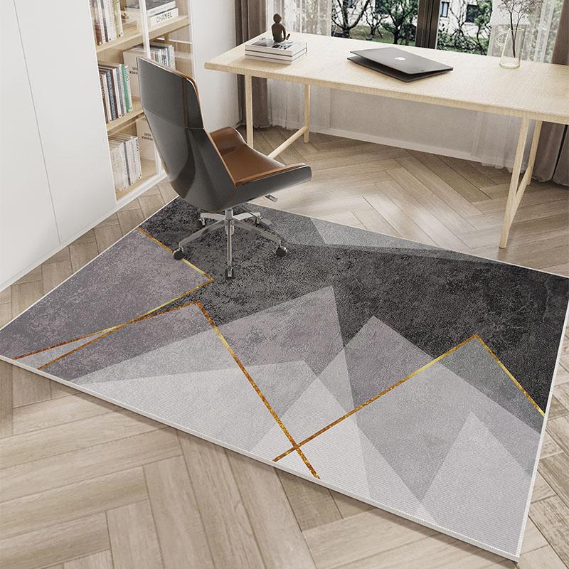 Modern Geometric Rug, Durable Non-Slip Living Room Mat, Dressing Room & Study Swivel Chair Floor Pad For Home Decor