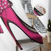 Red High Heels Eiffel Tower Butterfly Tulle Curtains for Bedroom Modern Voile Curtains Home Decoration Window Curtains