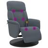 VidaXL Fauteuil inclinable de massage repose-pied gris foncé velours 356694