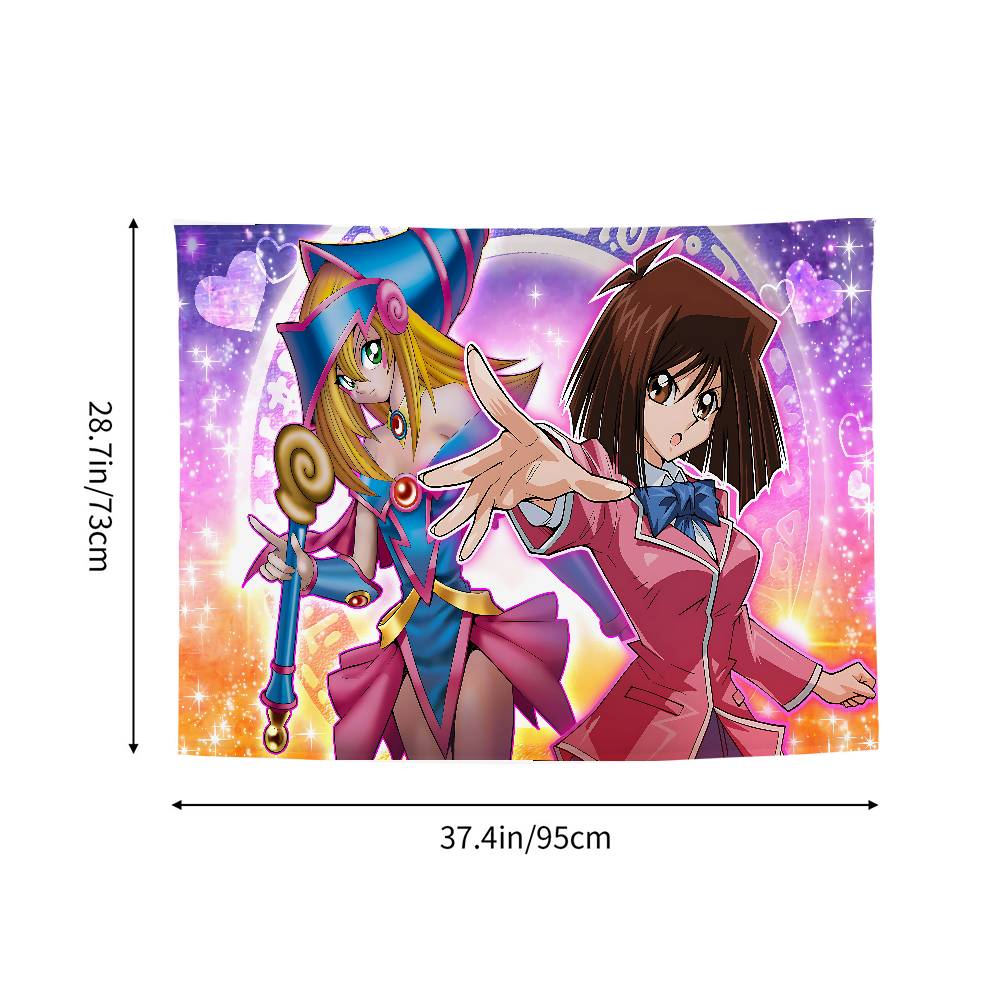 Yu Gi Oh Dark Magician Girl Tapestry Wall Hanging Printed Polyester Tapestry INS Decoration Wall Decor