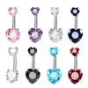 Heart Belly Button Rings Internal Thread Body Jewelry Shiny Belly Piercing  Girl
