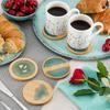 Creative Bamboo Resin Creative Classical Round Square Coasters Placemats Heat Mat Japanese Style Cup Mat Kitchen Home Decoration