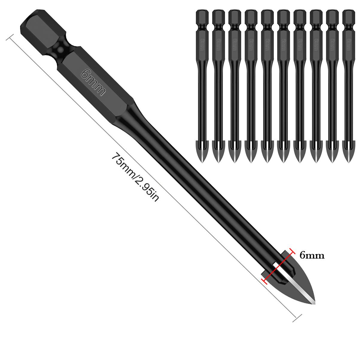 

5/6/8 мм крестообразное шестигранное сверло, набор крестообразных шестигранных сверл по бетону, керамограниту, плитке, стеклу, металлу, дереву, кольцевая пила, треугольная