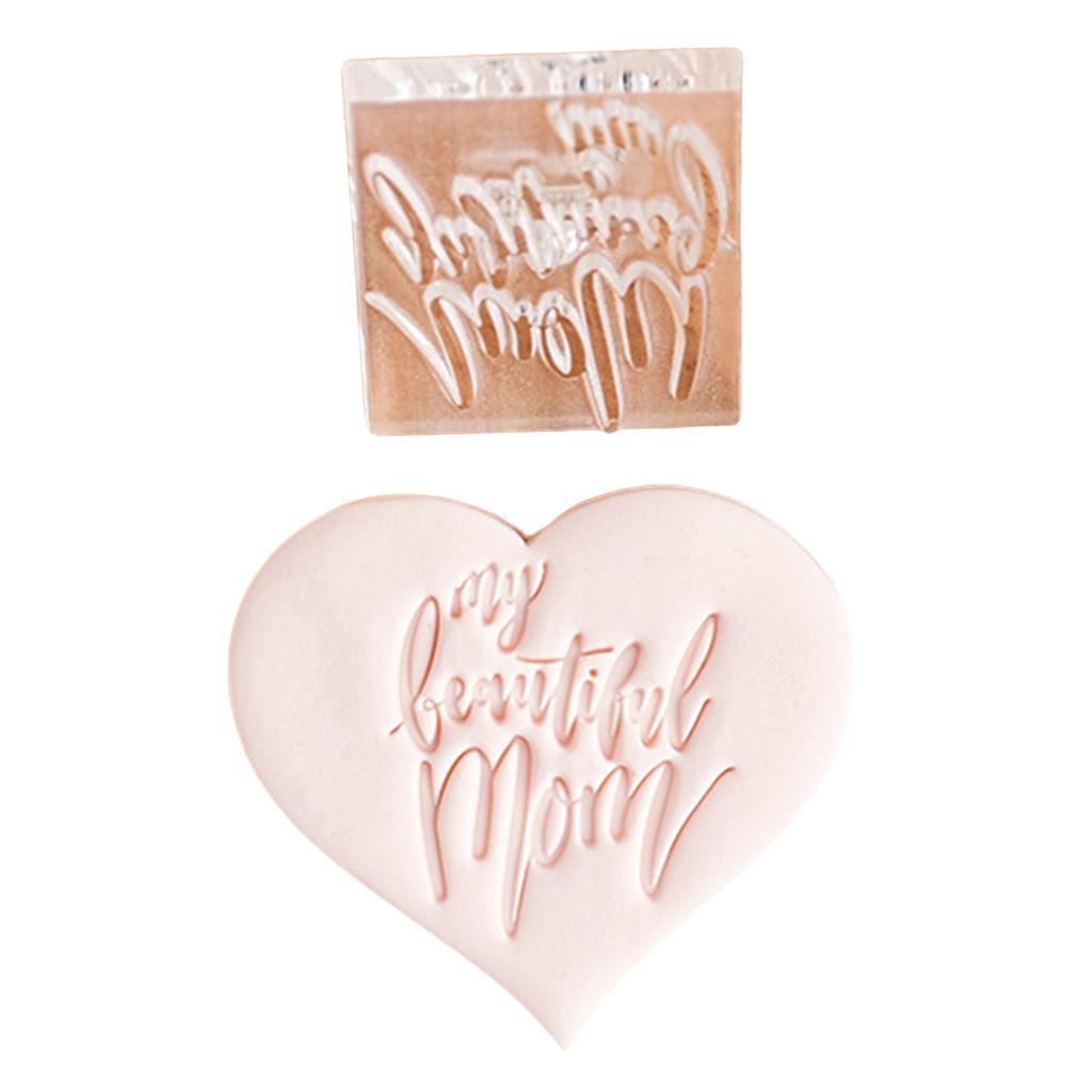 Mother's Day Cookie Stamp Molds Heartfelt Mother's Day Cookies Fondant Cutter Functional Biscuits Baking Stamp