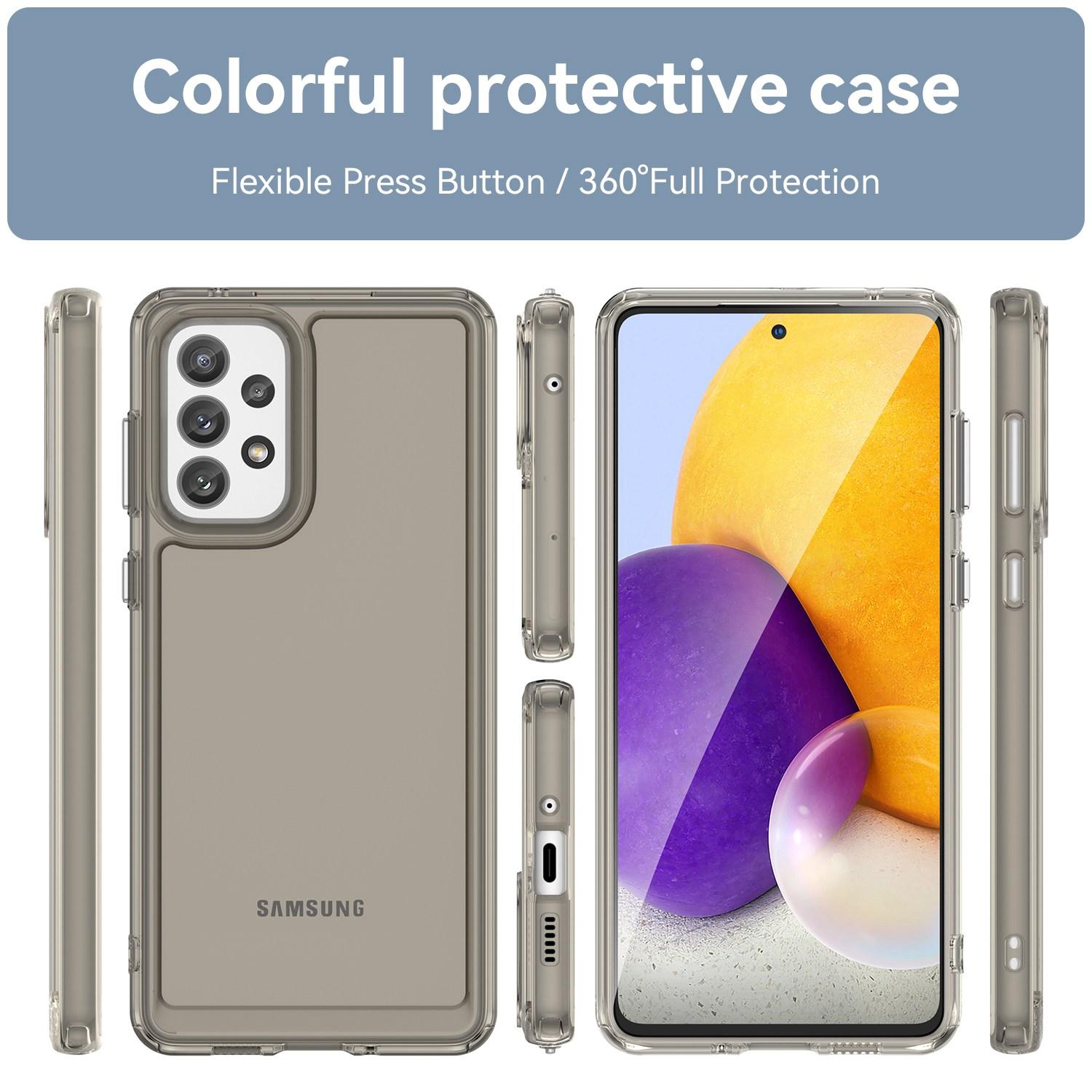 

Candy Series for Samsung Galaxy A33 5G Anti-scratch Flexible TPU Phone Cover Airbag Corner Anti-fingerprint Phone Case Transparent Grey