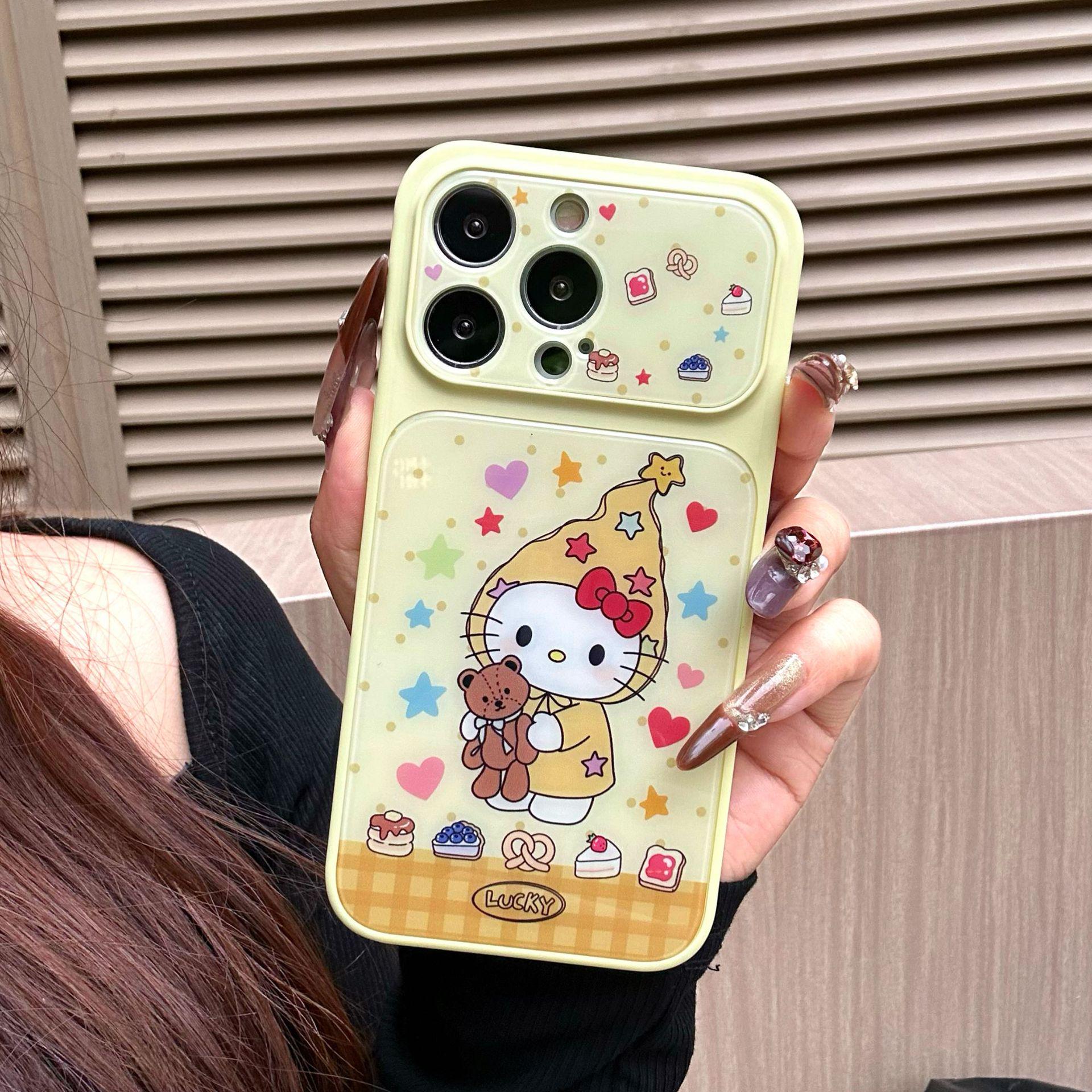 

Adorable Star Character Hugging Bear Phone Case for iPhone 13-17, 14/15/16/Pro Max, Anti-Drop Protection iPhone 17 Pro