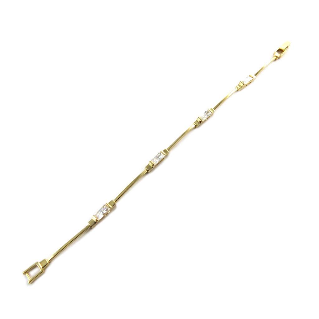 Les Trésors De Lily [E2226] - Gold Plated Bracelet 'Ariane' White Gold - 18 Cm 3 Mm