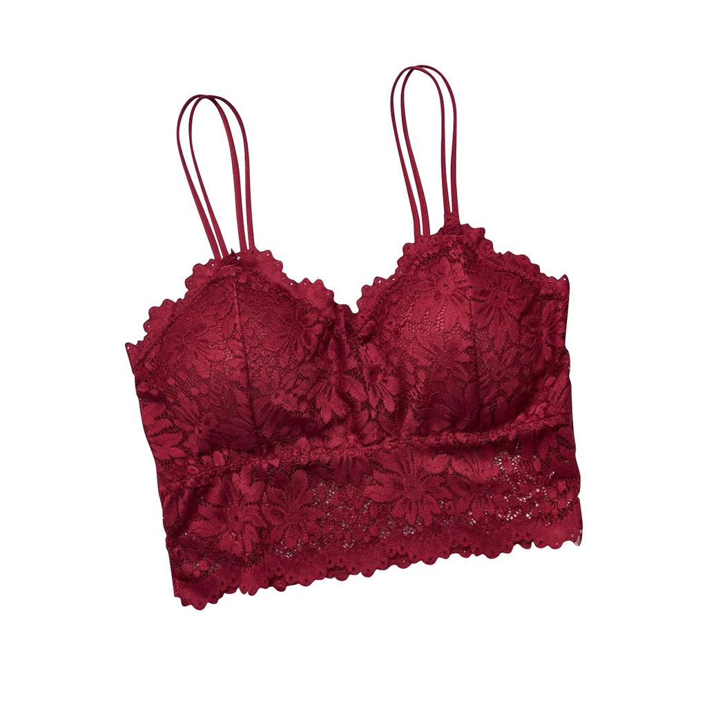 Women's Sexy Bra Top, Solid Color Vest, Lace Seamless Breathable Top